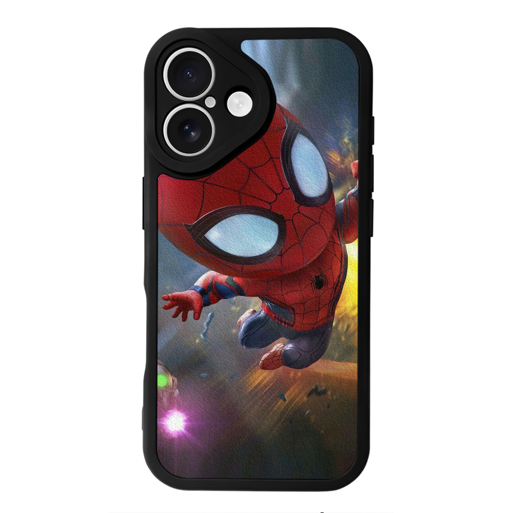 （画像用） Spider Man スパイダーマン 【iPhone 16シリーズ対応】シリコンスマホケース（レザー調） 材質：シリコン